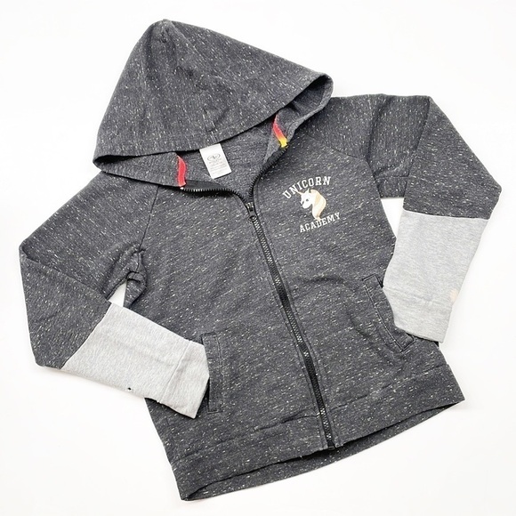 Athletic Works Unicorn Academy girls zip up jacket with hood - Picture 1 of 6